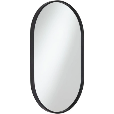 Uttermost Rapido Oval Vanity Decorative Wall Mirror Modern Matte Black Iron Frame 24" Wide For Bathroom Bedroom Living Room Home Office House Entryway 6 Uttermost Rapido Oval Vanity Decorative Wall Mirror Modern Matte Black Iron Frame 24" Wide For Bathroom Bedroom Living Room Home Office House Entryway - Image 4
