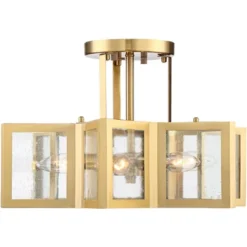 Possini Euro Design Casa Star Modern Ceiling Light Semi Flush Mount Fixture 16" Wide Warm Brass 6-Light Clear Glass For Bedroom Kitchen Living Room -Finest Home Decoration GUEST 482c539f 457c 47ee b624 4a502ebf521f
