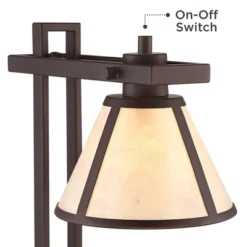 Franklin Iron Works Maricopa Rustic Farmhouse Desk Lamp 21 1/4" High Bronze Metal With USB And AC Power Outlet Mica Shade For Bedroom Living Room Home -Finest Home Decoration GUEST 488c043e 8e84 459e 91a8 3599ceb22713