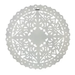 LuxenHome Distressed White Wood Flower Mandala 31.5" Round Wall Decor -Finest Home Decoration GUEST 491cce9a 2474 43fe 8417 da6ca7fd6d60