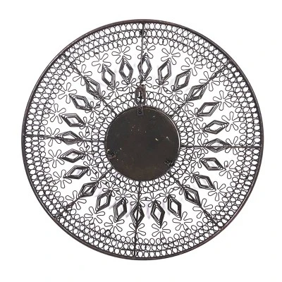 Set Of 3 Metal Plate Wall Decors With Intricate Pattern Black - Olivia & May 6 Set Of 3 Metal Plate Wall Decors With Intricate Pattern Black - Olivia & May - Image 4