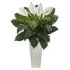 Nearly Natural 3-ft Spathiphyllum Artificial Plant In White Tower Planter -Finest Home Decoration GUEST 4acda4a0 52a3 4a1f 89ae 17f699ad7e4f