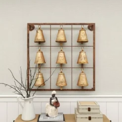 Metal Bell Square Frame Wall Decor Brass - Olivia & May 22 Metal Bell Square Frame Wall Decor Brass - Olivia & May -Finest Home Decoration GUEST 4c657932 416c 4b59 b7fa 03dc3196c9d7