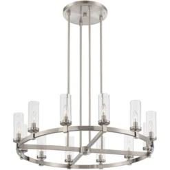 Stiffel Brushed Nickel Wagon Wheel Chandelier 36" Wide Modern Clear Glass Shade 12-Light Fixture For Dining Room House Kitchen 15 Stiffel Brushed Nickel Wagon Wheel Chandelier 36" Wide Modern Clear Glass Shade 12-Light Fixture For Dining Room House Kitchen -Finest Home Decoration GUEST 4d8d3521 163d 4654 82cf ed45a70a0c82