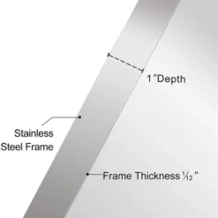 ANDY STAR Modern Decorative 24 X 36 Inch Rectangular Wall Mounted Hanging Bathroom Vanity Mirror With Stainless Steel Metal Frame, Polished Chrome -Finest Home Decoration GUEST 4f4eb466 ddd1 4ad4 9db9 46a63198f362