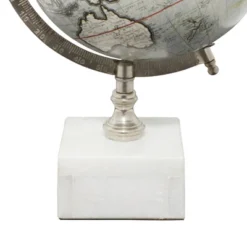 13" X 9" Contemporary Decorative Globe With Iron And Ceramic Stand White - Olivia & May -Finest Home Decoration GUEST 5011d6a7 3e38 460d 958c 614de8b05f1e