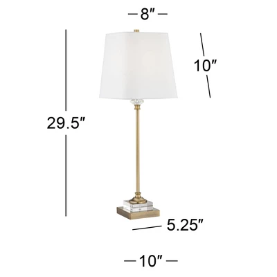 Regency Hill Julia 29 1/2" Tall Skinny Buffet Traditional End Table Lamps Set Of 2 Gold Clear Crystal Metal Living Room Bedroom Bedside White Shade 10 Regency Hill Julia 29 1/2" Tall Skinny Buffet Traditional End Table Lamps Set Of 2 Gold Clear Crystal Metal Living Room Bedroom Bedside White Shade - Image 8