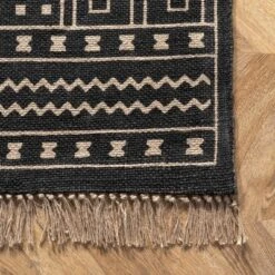 5'x8' Gretel Geometric Motif Jute Tassel Area Rug Black - NuLOOM -Finest Home Decoration GUEST 50cf329d fff2 4081 a8a6 78c6488d8a92