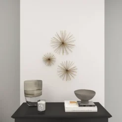 Contemporary Metal Starburst 3D Wall Decor Set Of 3 Gold - Olivia & May -Finest Home Decoration GUEST 5246049c 6c70 4582 8f47 5384248cf28d