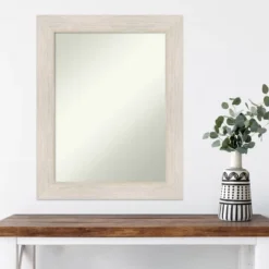 23" X 29" Non-Beveled Hardwood Whitewash Wood Wall Mirror - Amanti Art -Finest Home Decoration GUEST 5443391c 3bcc 4b7b 905d 414c4aa4caff