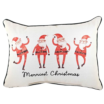 Christmas 19.0" Dancing Santas Merriest Pillow Home Decor Claus Little Birdie The Little Birdie - Decorative Pillow 3 Christmas 19.0" Dancing Santas Merriest Pillow Home Decor Claus Little Birdie The Little Birdie - Decorative Pillow