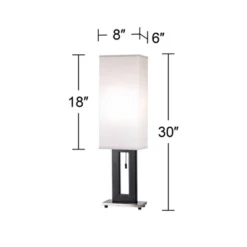 360 Lighting Floating Rectangle Modern Table Lamp 30" Tall Black Metal Open Frame White Fabric Box Shade For Bedroom Living Room Bedside Nightstand 10 360 Lighting Floating Rectangle Modern Table Lamp 30" Tall Black Metal Open Frame White Fabric Box Shade For Bedroom Living Room Bedside Nightstand -Finest Home Decoration GUEST 5525ec29 a1e7 404a b4ca e0f4557a562a