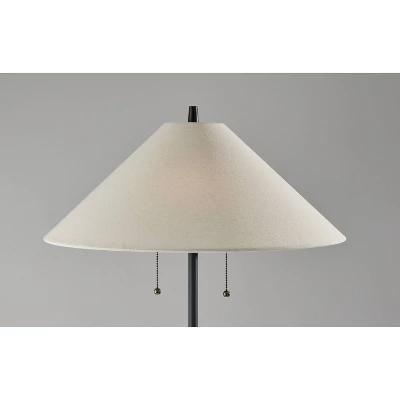 Palmer Floor Lamp Black/Natural - Adesso 3 Palmer Floor Lamp Black/Natural - Adesso
