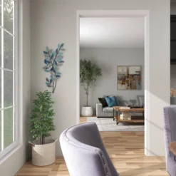 Metal Leaf Wall Decor With Gold Accent Blue - Olivia & May -Finest Home Decoration GUEST 573b7f45 ab1e 4032 8c37 184df23ddcc7