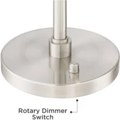 Possini Euro Design Eliptik Modern Desk Table Lamp 24 1/2" High Satin Nickel LED Swing Arm Adjustable Height For Bedroom Living Room Nightstand Office -Finest Home Decoration GUEST 57f95403 f17c 44cc 98ac ed3ad7d4f9f9