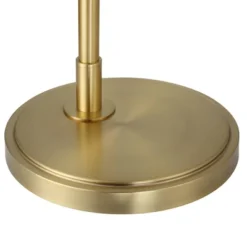 Possini Euro Design Modern Arc Floor Lamp Standing 62 1/2" Tall Warm Gold Offset Arm White Linen Drum Shade For Living Room Reading Family Bedroom -Finest Home Decoration GUEST 5a927ca2 2552 4b3b 8acc 2dcb5a88678b