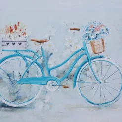 Canvas Bike Handmade Framed Wall Art With Tan Frame Blue - Olivia & May -Finest Home Decoration GUEST 5a9ea2ff c1c9 4bc0 93eb babdd41739e2