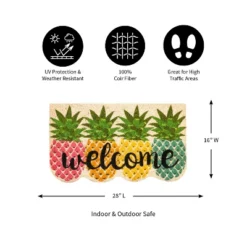 Evergreenful Pineapples Shaped Indoor Outdoor Natural Coir Doormat 1'4"x2'4" Multicolored -Finest Home Decoration GUEST 5b08bc83 fd67 4a7c 9b84 001e19e5650a