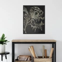 22" X 30" Golden Flower Folklore I By Asia Jensen Framed Canvas Wall Art Black - Amanti Art -Finest Home Decoration GUEST 5b5f9e09 a779 460b b1c6 728569a4ed82