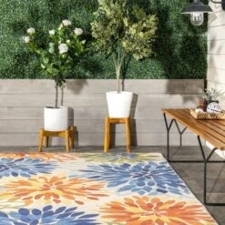 NuLOOM Rosana Floral Machine Washable Indoor/Outdoor Area Rug -Finest Home Decoration GUEST 5bd10033 e69f 4a5d ba45 49d9b1a65538