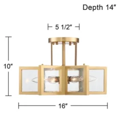 Possini Euro Design Casa Star Modern Ceiling Light Semi Flush Mount Fixture 16" Wide Warm Brass 6-Light Clear Glass For Bedroom Kitchen Living Room -Finest Home Decoration GUEST 5c0b3116 7e4d 4961 93f4 b249f0d41d17