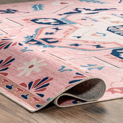 NuLOOM Roxanna Machine Washable Boho Floral Area Rug 5 NuLOOM Roxanna Machine Washable Boho Floral Area Rug - Image 3