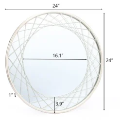 LuxenHome Silver Metal Frame Round Accent Vanity Wall Mirror 17 LuxenHome Silver Metal Frame Round Accent Vanity Wall Mirror -Finest Home Decoration GUEST 60e9b1d6 aeb9 40e8 96cd 52ccc65d568d