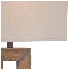 Franklin Iron Works Tahoe Rustic Table Lamp 32" Tall Natural Slate Off White Rectangular Shade For Bedroom Living Room Bedside Nightstand Office Kids -Finest Home Decoration GUEST 61419ced 495a 4063 9da2 fe10b756aa3b