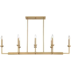 Possini Euro Design Kime Gold Linear Pendant Chandelier 50" Wide Modern 8-Light Fixture For Dining Room House Foyer Kitchen Island Entryway Bedroom -Finest Home Decoration GUEST 61862a12 e57f 476c 89da 87c9323f8cc9