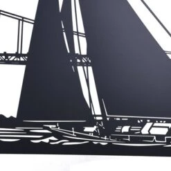 Shadows Of Sailboat In San Francisco Bay Metal Wall Decor Black - StyleCraft -Finest Home Decoration GUEST 61c4311d bb02 4abc 967a 68cb58513986