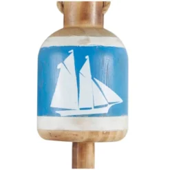 Set Of 3 Wood Buoy Anchor Sailboat And Ship Wheel Wall Decors With Hanging Rope Blue - Olivia & May -Finest Home Decoration GUEST 61e2823a 9fff 4cf1 b558 49169c8a75bb