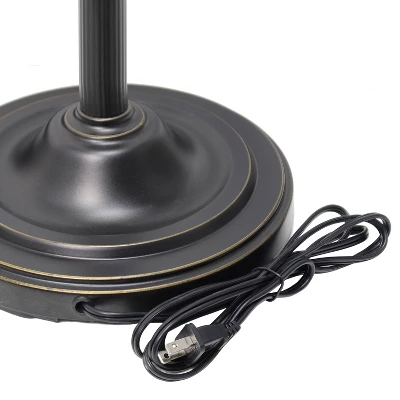 Torchiere Floor Lamp With Reading Light And Marble Glass Shades Restoration Bronze And Amber - Lalia Home 9 Torchiere Floor Lamp With Reading Light And Marble Glass Shades Restoration Bronze And Amber - Lalia Home - Image 7