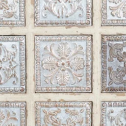 Metal Scroll Wall Decor With Embossed Details Beige - Olivia & May -Finest Home Decoration GUEST 63092cf4 f82d 46b6 aa29 5bc3fc991417