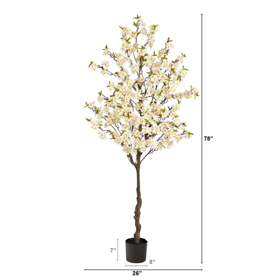 Nearly Natural 6.5-ft Apple Flower Artificial Tree 3 Nearly Natural 6.5-ft Apple Flower Artificial Tree
