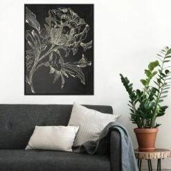 22" X 30" Golden Flower Folklore I By Asia Jensen Framed Canvas Wall Art Black - Amanti Art -Finest Home Decoration GUEST 65017685 8ff8 4367 bb60 0caa9f712286