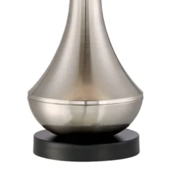 360 Lighting Simon Modern Table Lamps 25 1/2" High Set Of 2 Brushed Nickel With USB Charging Port Ivory Linen Shade For Bedroom Living Room House Desk -Finest Home Decoration GUEST 65c81d35 b72c 4310 8b86 04909f088c5e