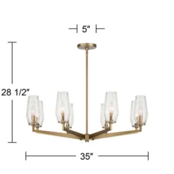 Possini Euro Design Byzantium Warm Gold Chandelier 35" Wide Modern Clear Glass Shade 8-Light Fixture For Dining Room Foyer Kitchen Island Entryway -Finest Home Decoration GUEST 65cabdc8 f91a 4857 be23 e928d8428fc5