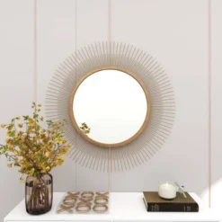 36" Metal Starburst Wall Mirror Gold - Olivia & May -Finest Home Decoration GUEST 6659976f 1cc2 4401 840b 9c50e01eda15