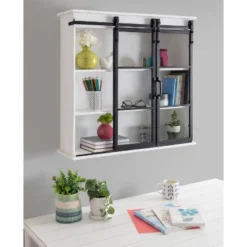 30" X 28" Barnhardt Decorative Wooden Wall Cabinet With 2 Sliding Glass Doors White - Kate & Laurel All Things Decor 13 30" X 28" Barnhardt Decorative Wooden Wall Cabinet With 2 Sliding Glass Doors White - Kate & Laurel All Things Decor -Finest Home Decoration GUEST 66f26f04 d4f3 440f 8cb5 cca7001ecd14