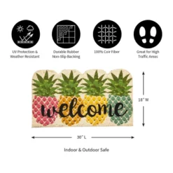 Evergreenful Pineapples Shaped Indoor Outdoor Natural Coir Doormat 1'4"x2'4" Multicolored -Finest Home Decoration GUEST 678c6a9a 1892 43ad aa32 136a3fcef80b