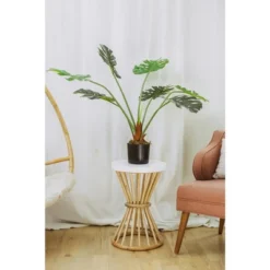 Forever Leaf 48" Artificial Monstera Artificial Plant In Black Pot, Indoor Artificial Plant For Home Decor -Finest Home Decoration GUEST 67952b63 bc66 4124 97b1 f3369ad5e9b8