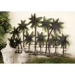 Metal Tree Indoor Outdoor Palm Wall Decor Green - Olivia & May