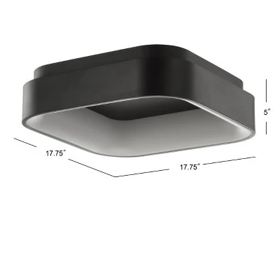 17.75" Metal Rafael Flush Mount (Includes Energy Efficient Light Bulb) Black - JONATHAN Y 5 17.75" Metal Rafael Flush Mount (Includes Energy Efficient Light Bulb) Black - JONATHAN Y - Image 3