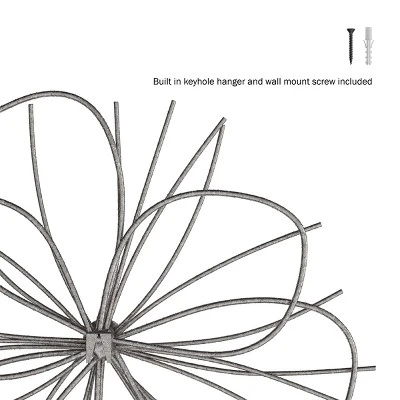 Hastings Home Metallic Wire Layered Flower Hanging Accent Art - Silver/Gold 5 Hastings Home Metallic Wire Layered Flower Hanging Accent Art - Silver/Gold - Image 3