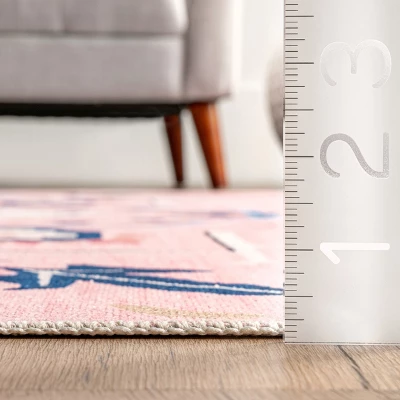 NuLOOM Roxanna Machine Washable Boho Floral Area Rug 4 NuLOOM Roxanna Machine Washable Boho Floral Area Rug - Image 2