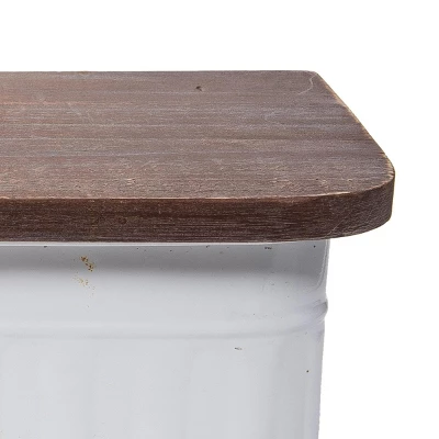 Set Of 2 Distressed White Metal And Wood Hanging Wall Shelves - Foreside Home & Garden 7 Set Of 2 Distressed White Metal And Wood Hanging Wall Shelves - Foreside Home & Garden - Image 5