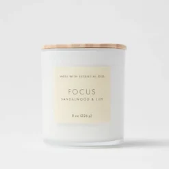 Wood Lidded Glass Wellness Focus Candle - Threshold™ -Finest Home Decoration GUEST 6ad6f3d2 39ad 4239 9365 f6449a665735