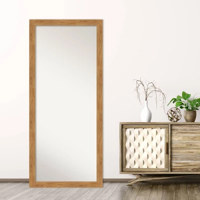 28" X 64" Non-Beveled Carlisle Blonde Wood Full Length Floor Leaner Mirror - Amanti Art 8 28" X 64" Non-Beveled Carlisle Blonde Wood Full Length Floor Leaner Mirror - Amanti Art - Image 6