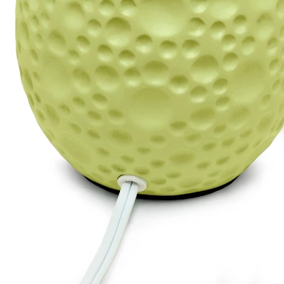 14.17" Traditional Ceramic Texture Thumbprint Tear Drop Table Desk Lamp With Tapered White Shade Green - Creekwood Home 7 14.17" Traditional Ceramic Texture Thumbprint Tear Drop Table Desk Lamp With Tapered White Shade Green - Creekwood Home - Image 5