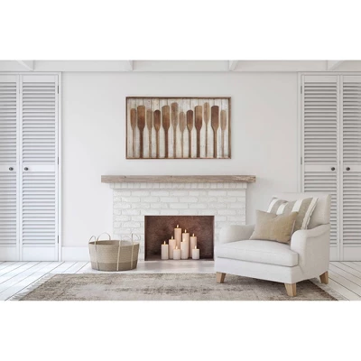 47.2" X 28" Wood Framed Raised Paddles Wall Canvas Art - 3R Studios 4 47.2" X 28" Wood Framed Raised Paddles Wall Canvas Art - 3R Studios - Image 2